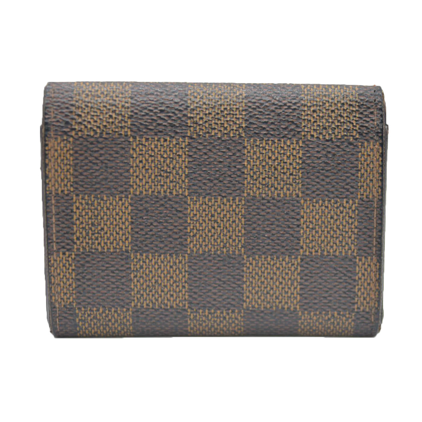 Louis Vuitton Damier Porte Monnaie Plat Coin Purse Wallet Brown MI0032