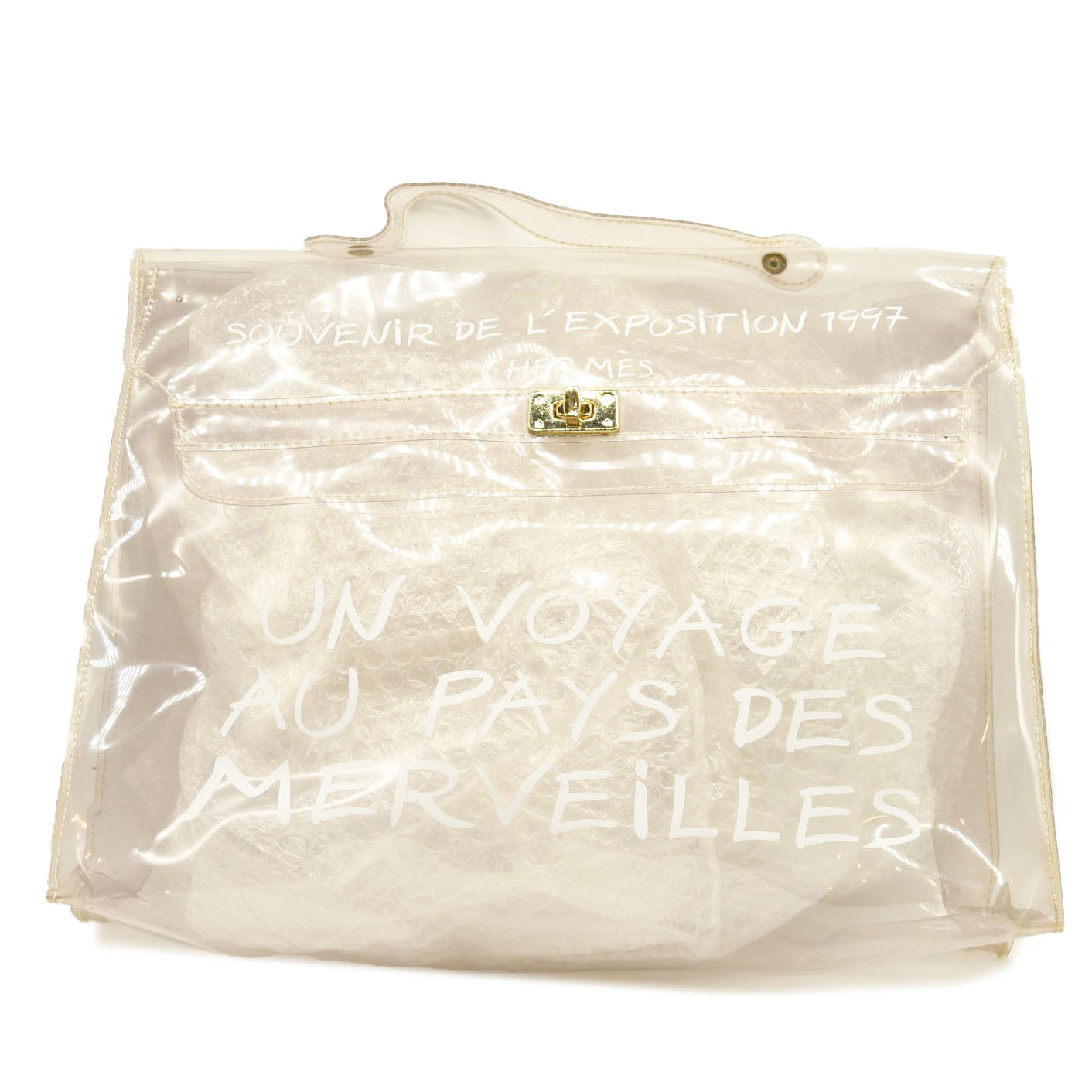 Hermes  Vinyl Souvenir De L'Exposition Kelly Transparent