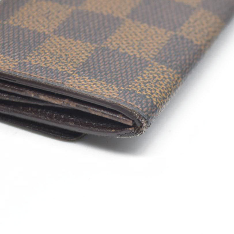Louis Vuitton Damier Porte Monnaie Plat Coin Purse Wallet Brown MI0032