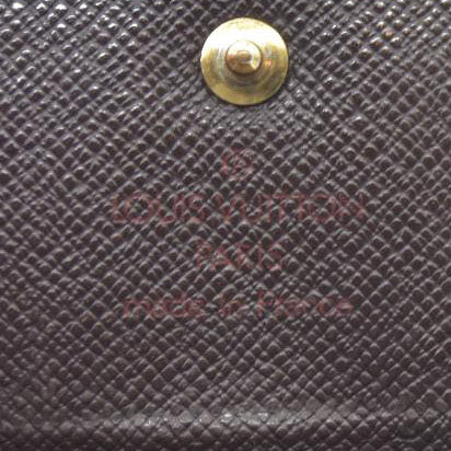 Louis Vuitton Damier Porte Monnaie Plat Coin Purse Wallet Brown MI0032