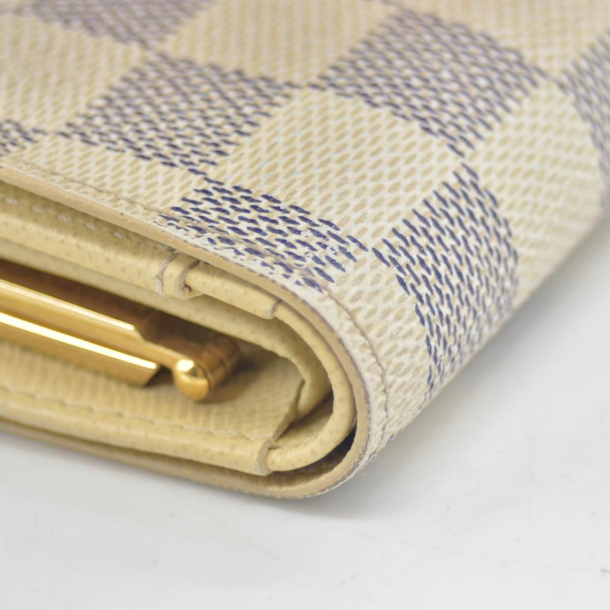 $750 Louis Vuitton Damier Azur French Kisslock Wallet MI3088 CONSIGNMENT