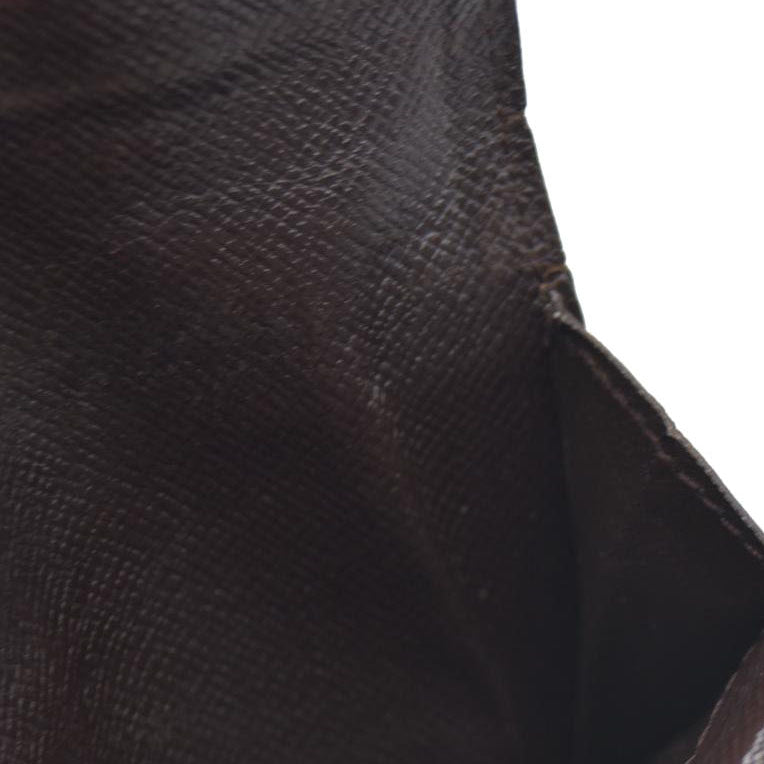 Louis Vuitton Damier Porte Monnaie Plat Coin Purse Wallet Brown MI0032