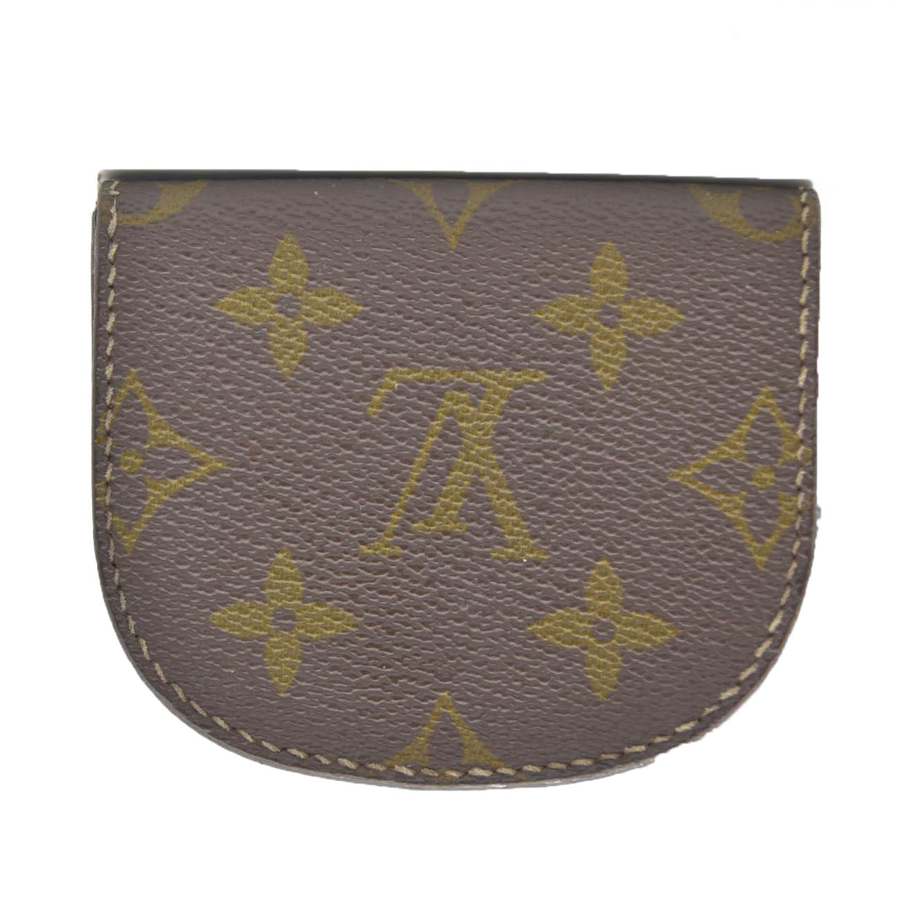 Louis Vuitton Monogram Porte Monnaie Gousset Coin Purse wallet Brown