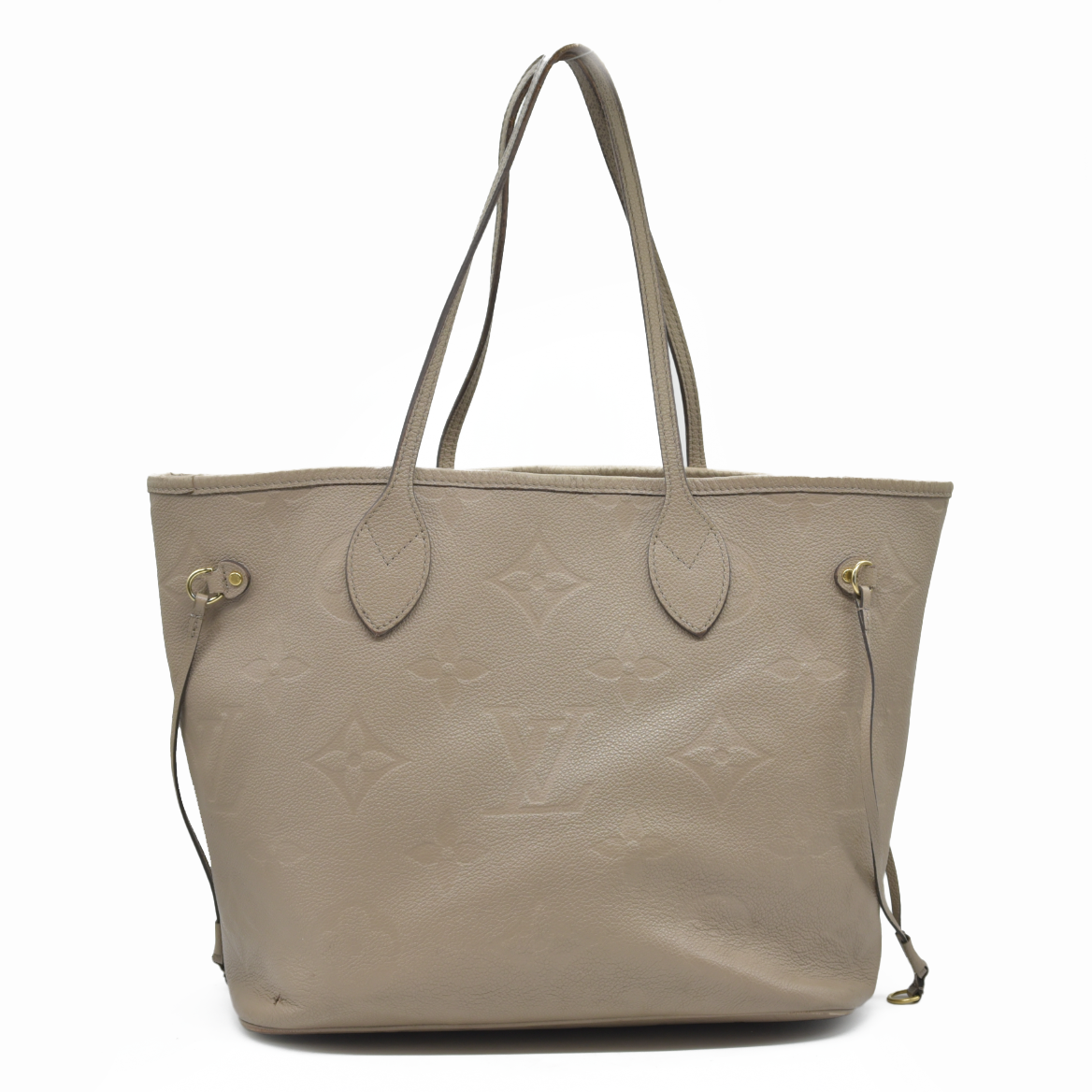 $2940 Louis Vuitton Empreinte Monogram Giant Neverfull MM Tourterelle RFID