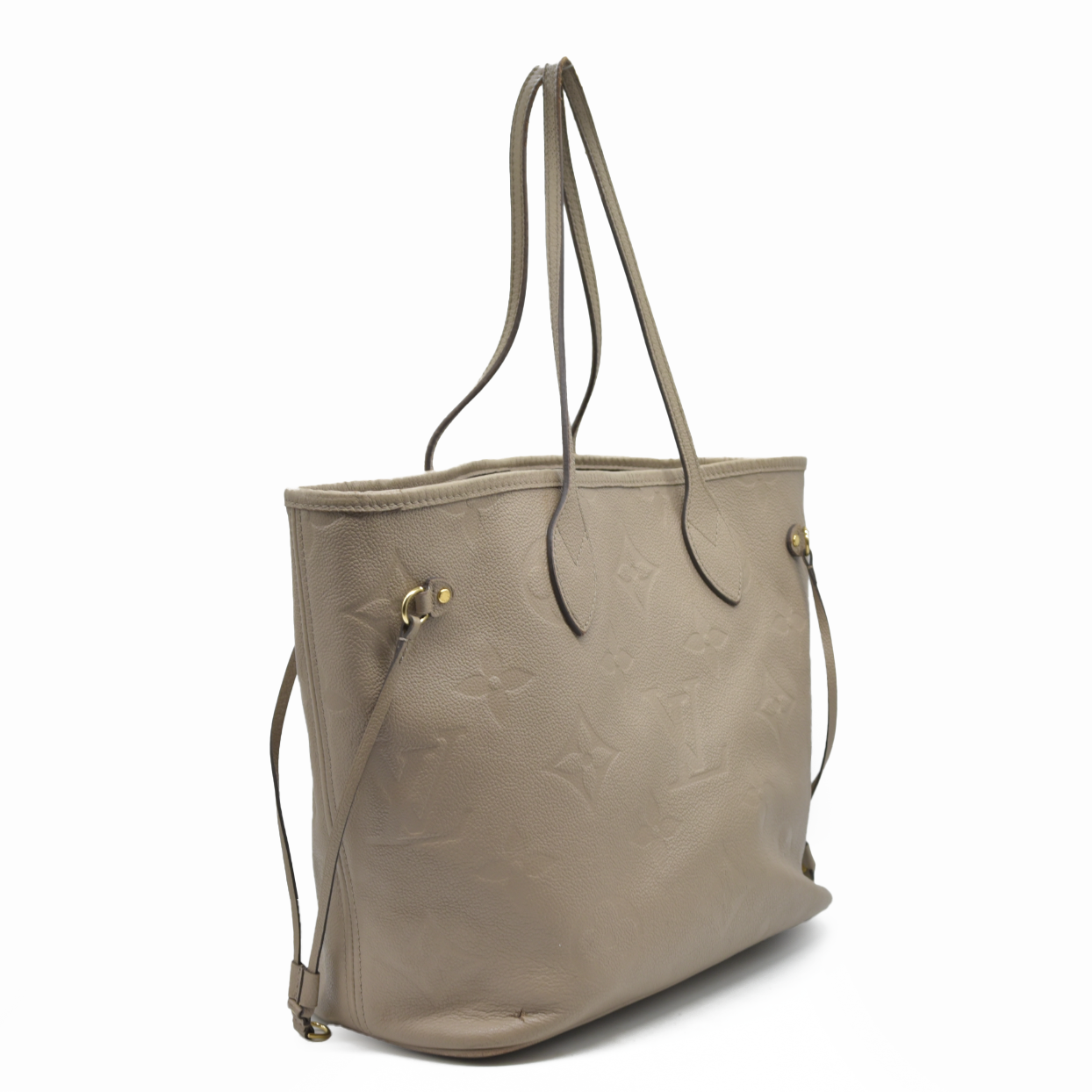 $2940 Louis Vuitton Empreinte Monogram Giant Neverfull MM Tourterelle RFID