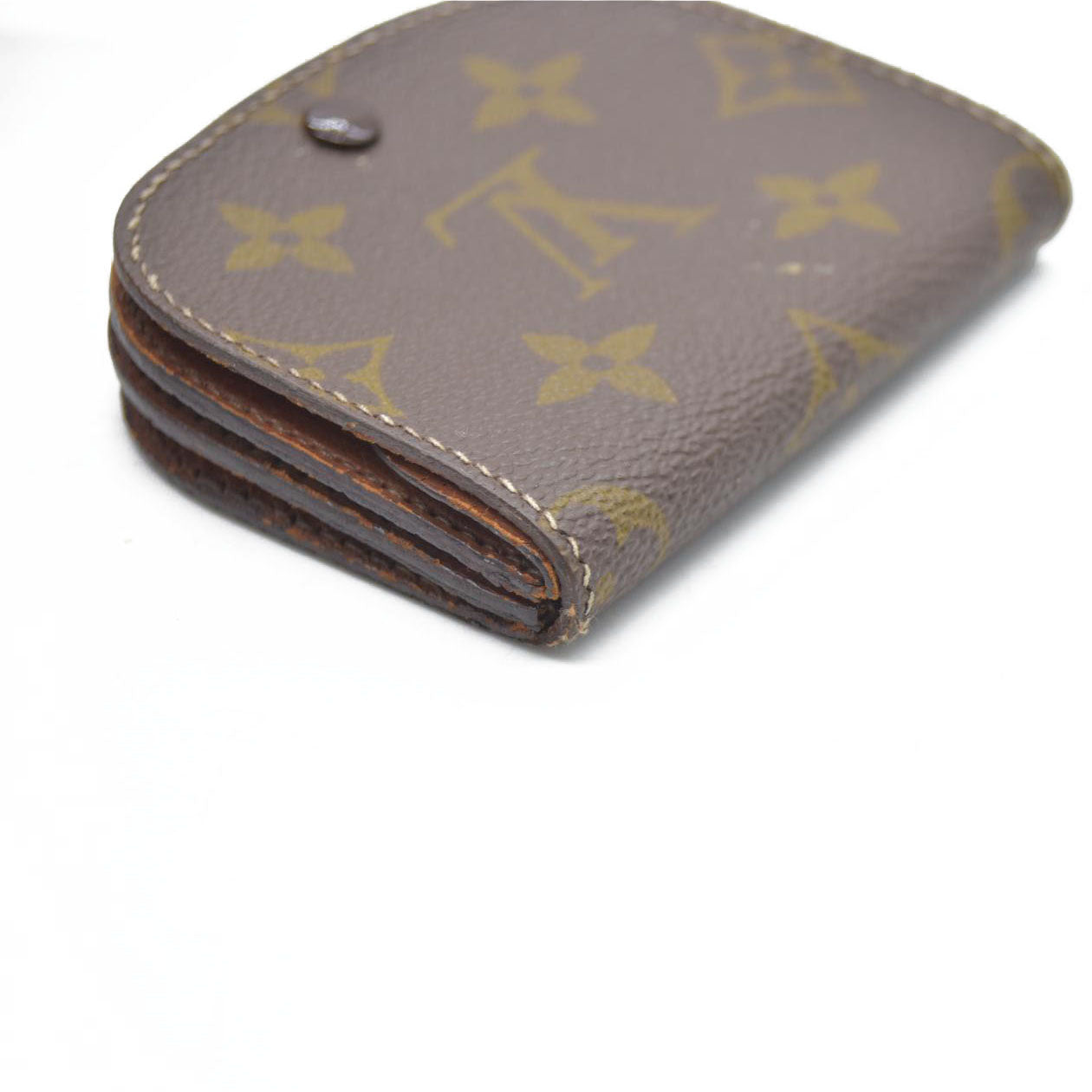 Louis Vuitton Monogram Porte Monnaie Gousset Coin Purse wallet Brown