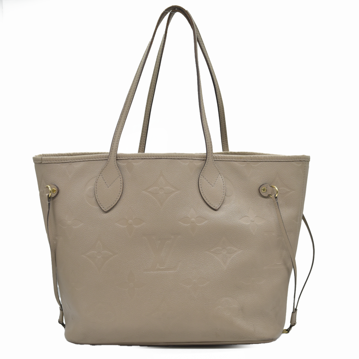 $2940 Louis Vuitton Empreinte Monogram Giant Neverfull MM Tourterelle RFID