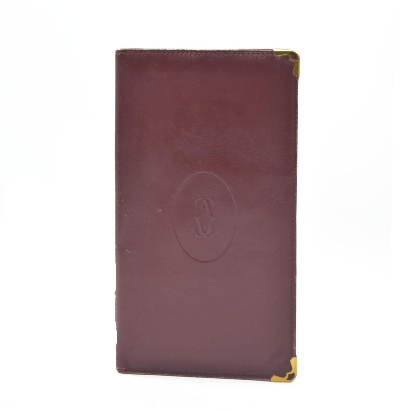 Must de Cartier Leather Long Bifold Wallet Bordeaux