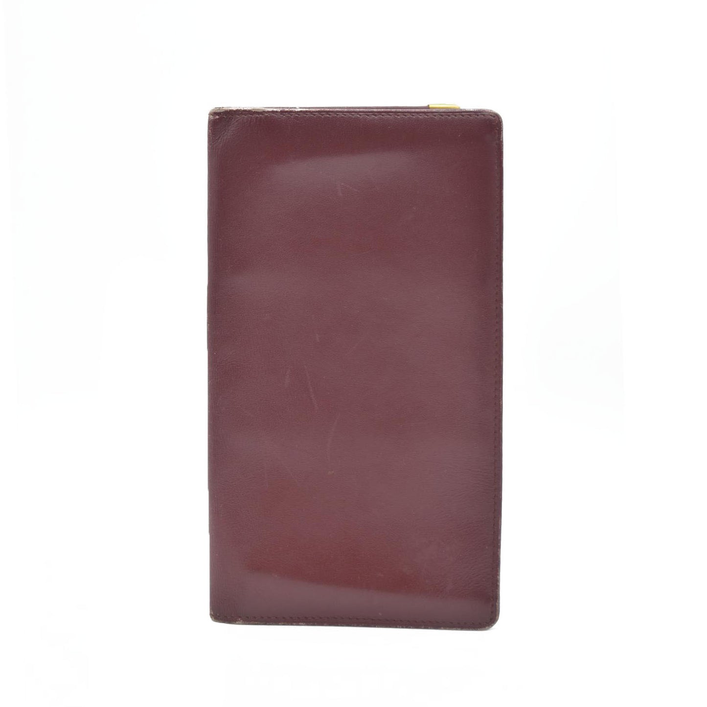 Must de Cartier Leather Long Bifold Wallet Bordeaux
