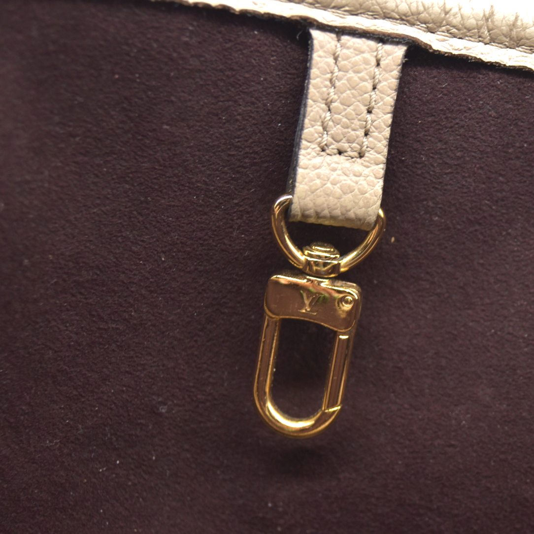 $2940 Louis Vuitton Empreinte Monogram Giant Neverfull MM Tourterelle RFID