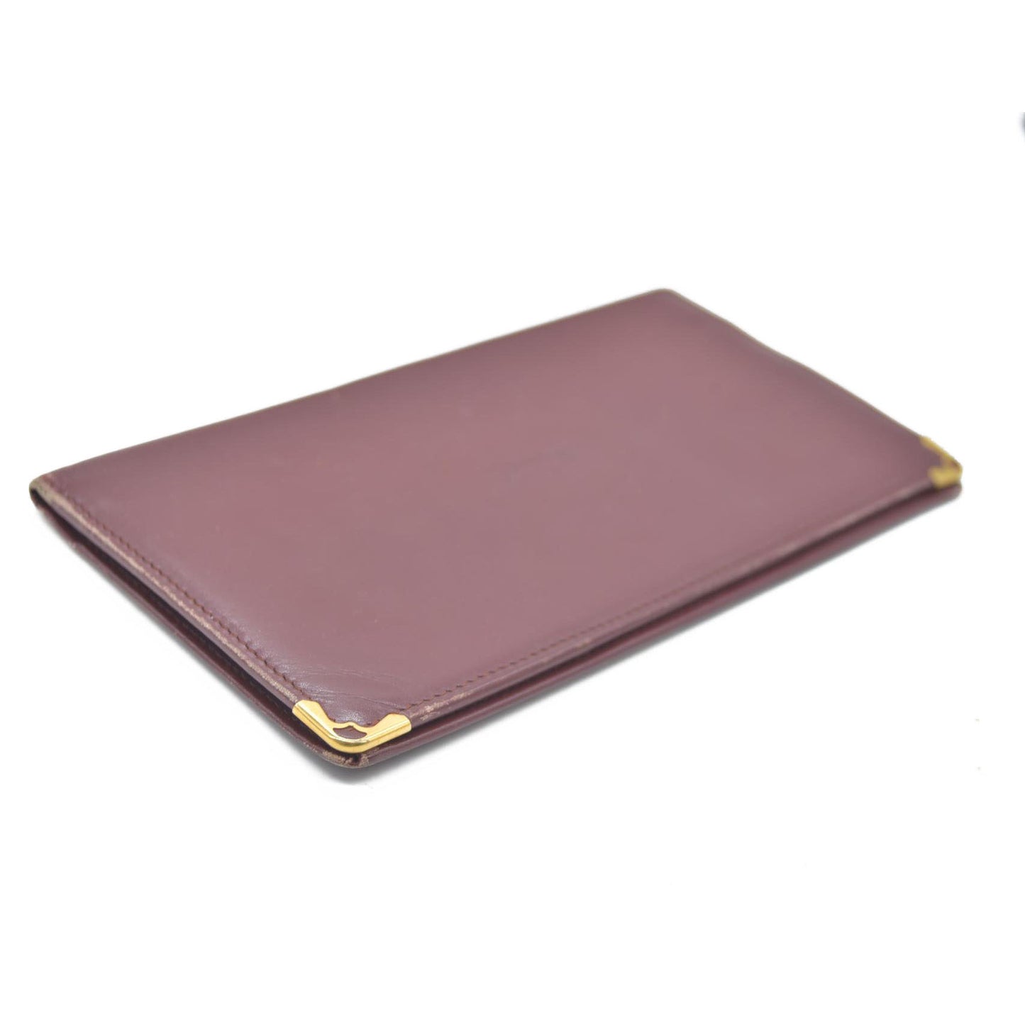 Must de Cartier Leather Long Bifold Wallet Bordeaux