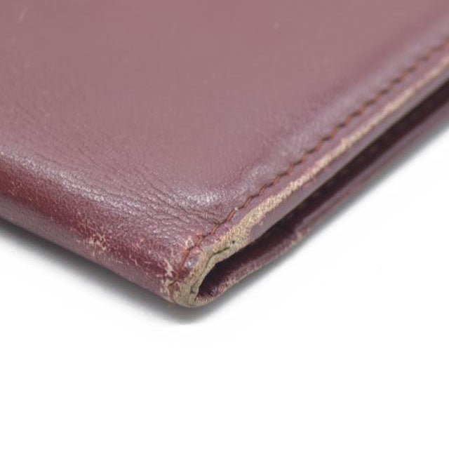 Must de Cartier Leather Long Bifold Wallet Bordeaux