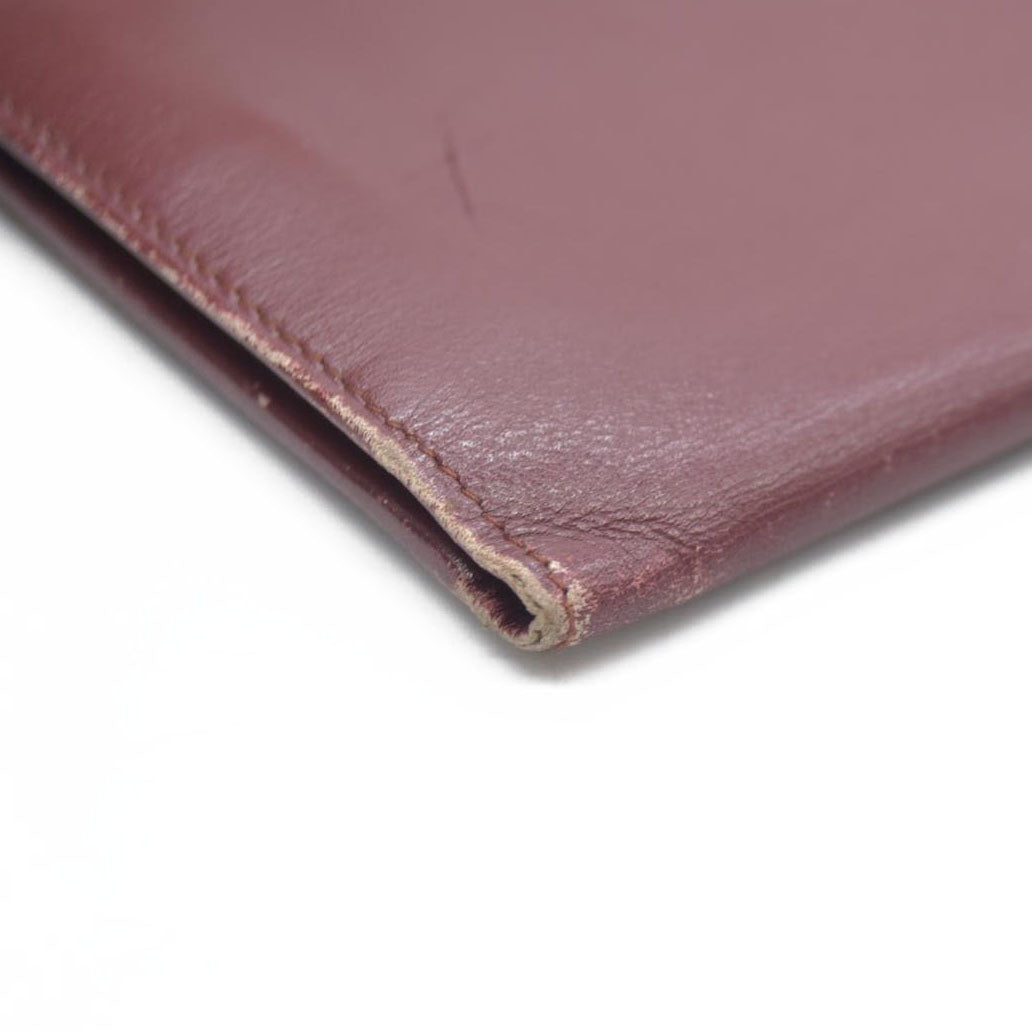 Must de Cartier Leather Long Bifold Wallet Bordeaux