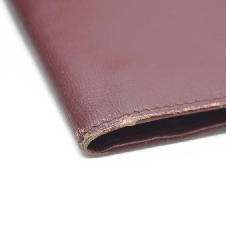 Must de Cartier Leather Long Bifold Wallet Bordeaux