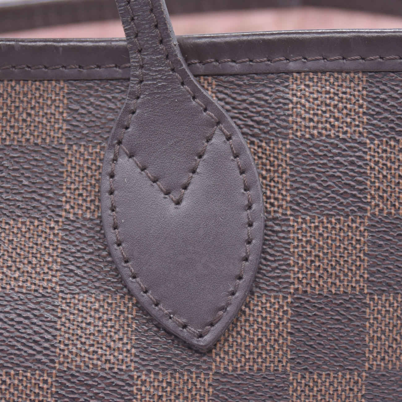 $2240 Louis Vuitton Damier Ebene Neo Neverfull MM Rose Ballerine with Pouch