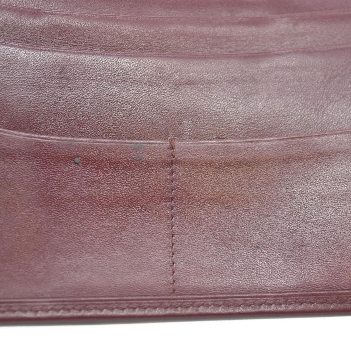Must de Cartier Leather Long Bifold Wallet Bordeaux
