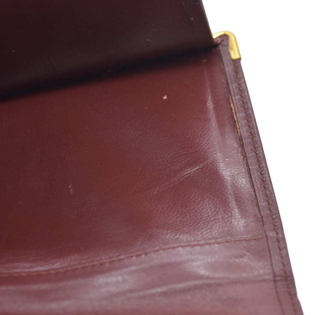 Must de Cartier Leather Long Bifold Wallet Bordeaux