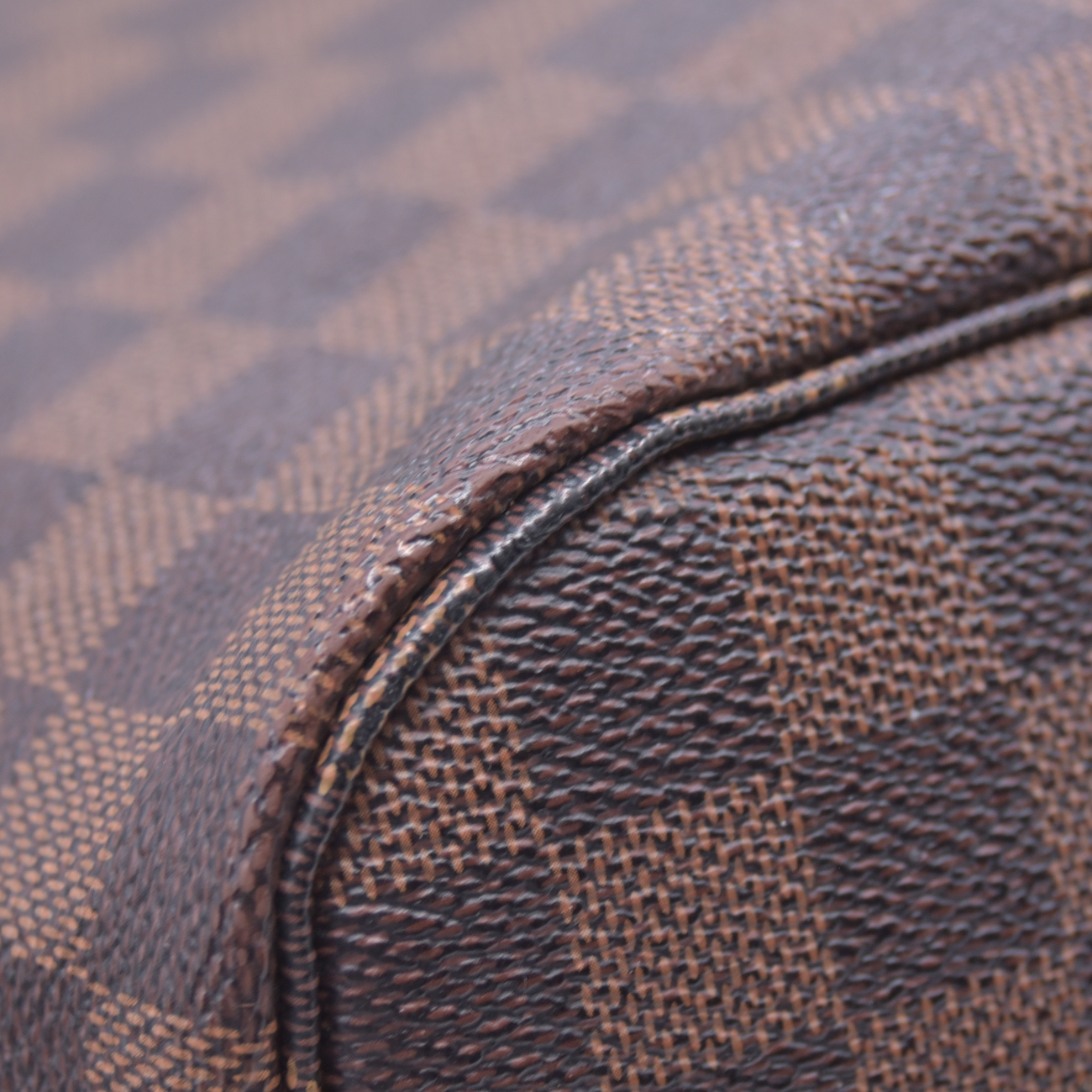 $2240 Louis Vuitton Damier Ebene Neo Neverfull MM Rose Ballerine with Pouch