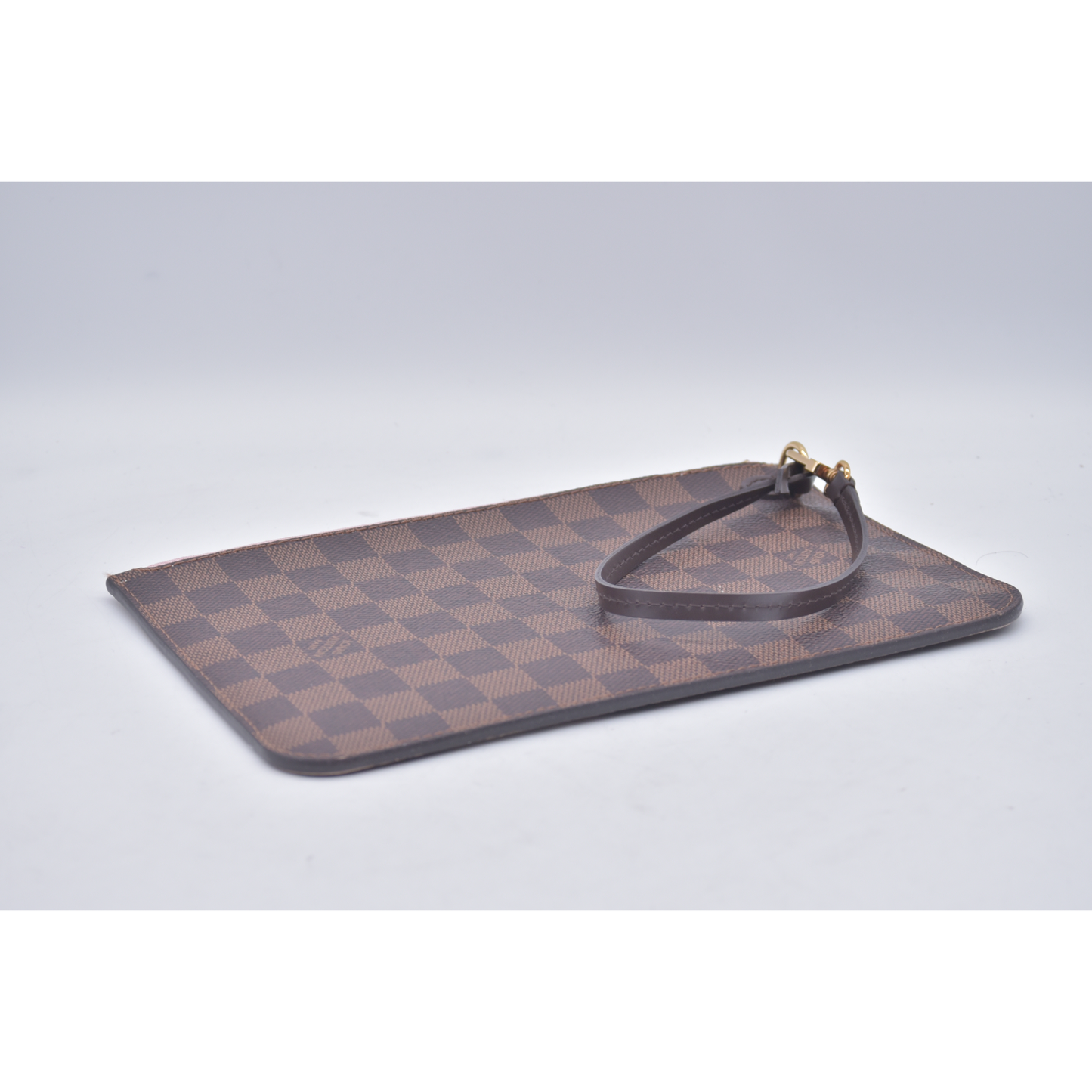 $2240 Louis Vuitton Damier Ebene Neo Neverfull MM Rose Ballerine with Pouch