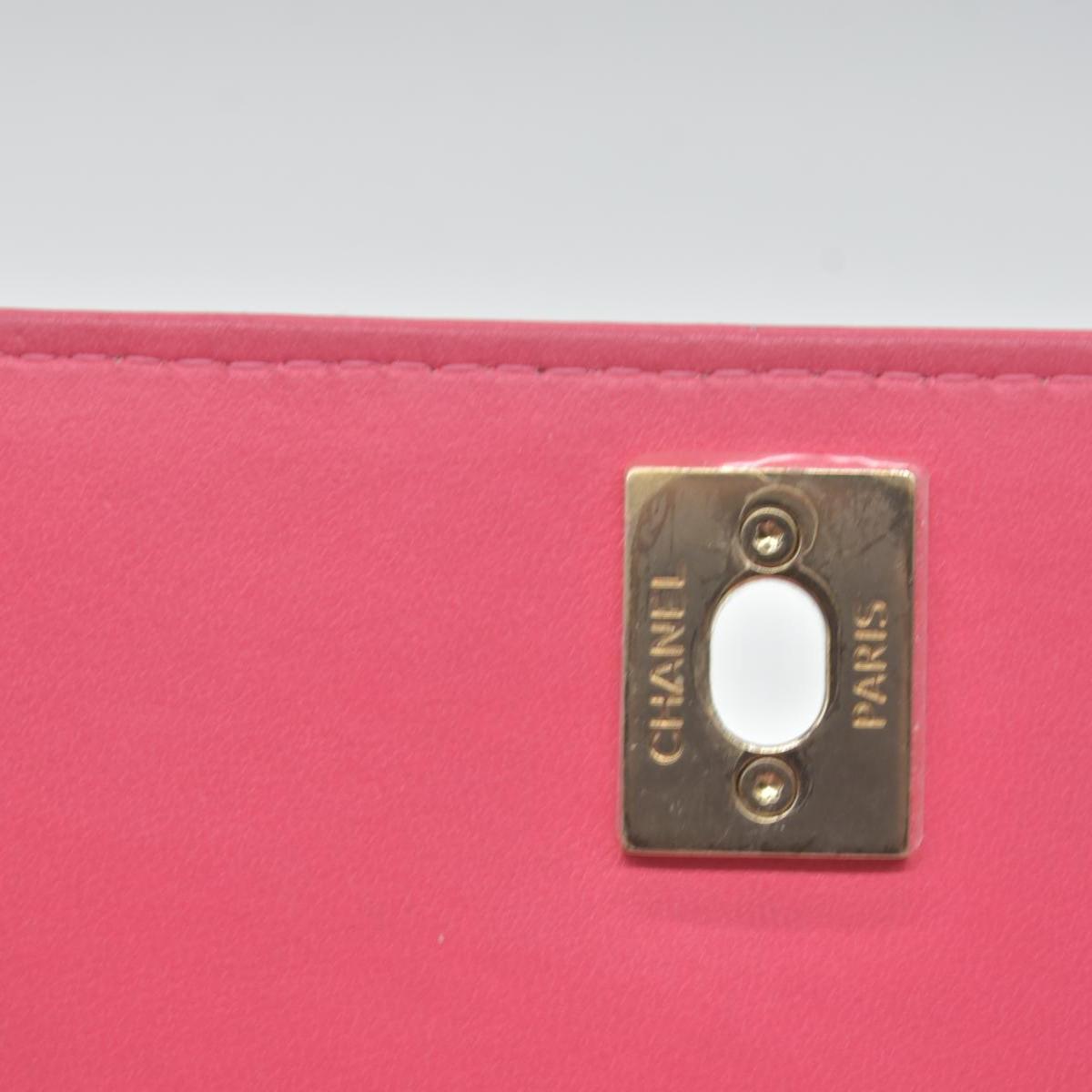 Chanel Lambskin Quilted Mini Trendy CC Wallet On Chain WOC Pink