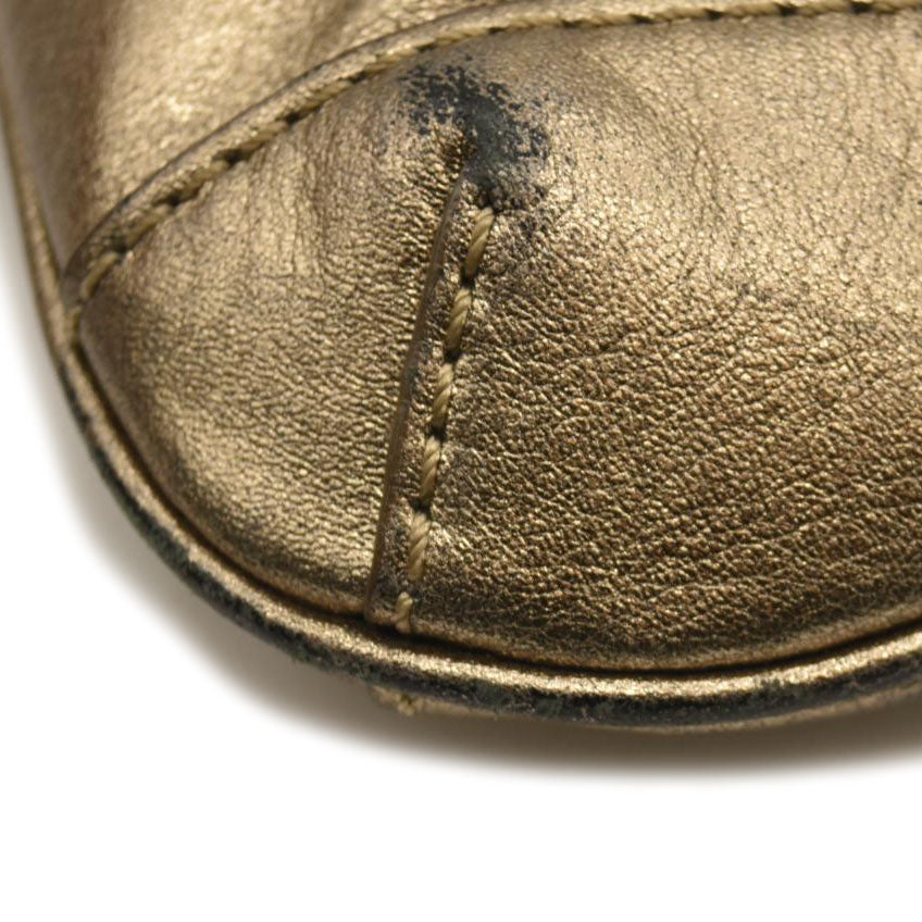 BURBERRY Shoulder Bag Leather Gold