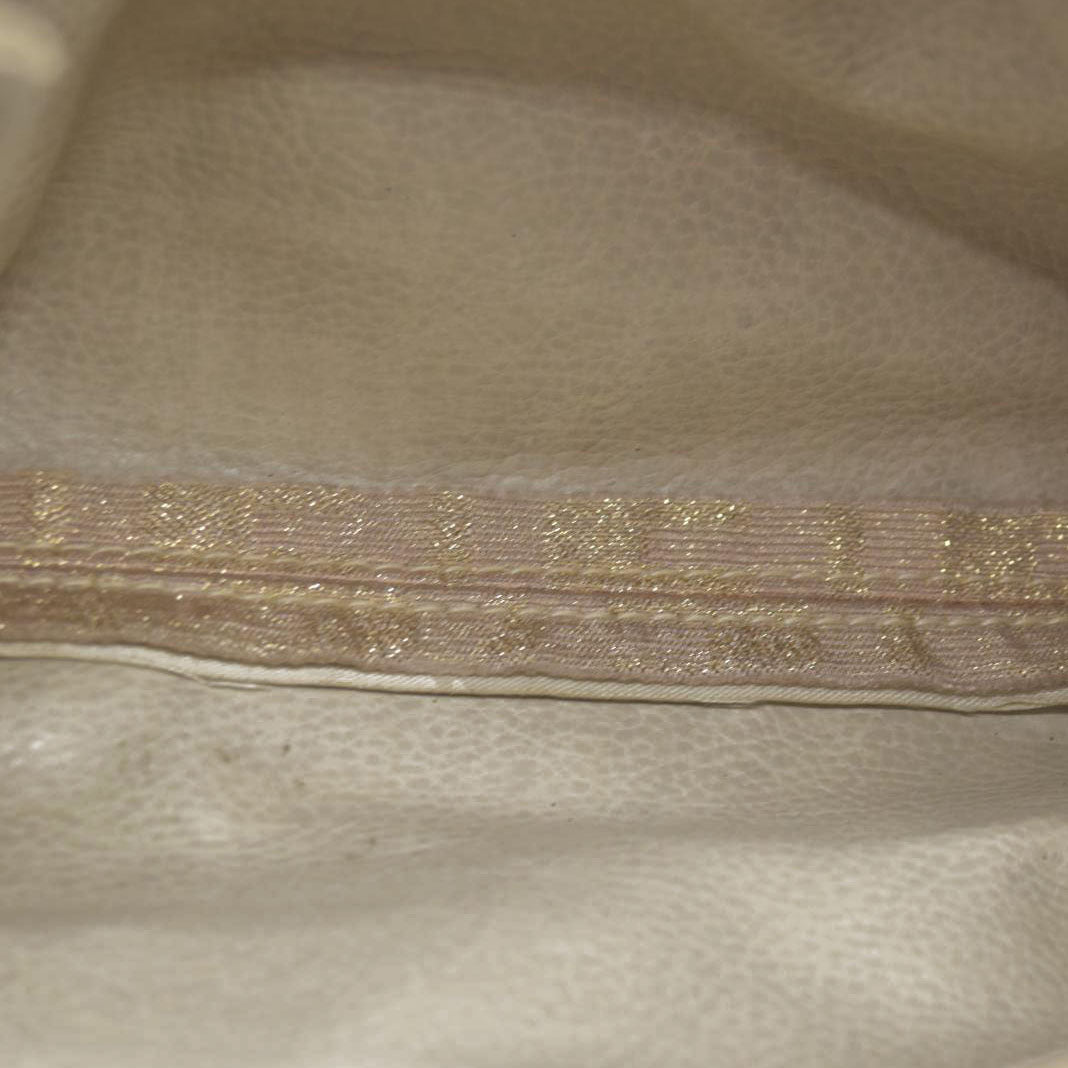 $1075 FENDI Chain Zucca Canvas Shoulder Bag Beige