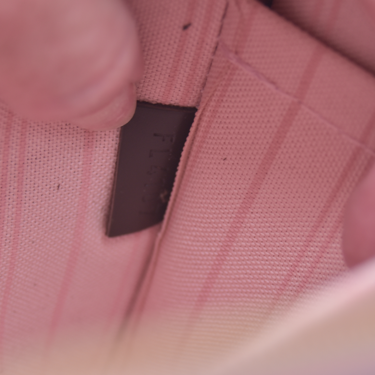 $2240 Louis Vuitton Damier Ebene Neo Neverfull MM Rose Ballerine with Pouch