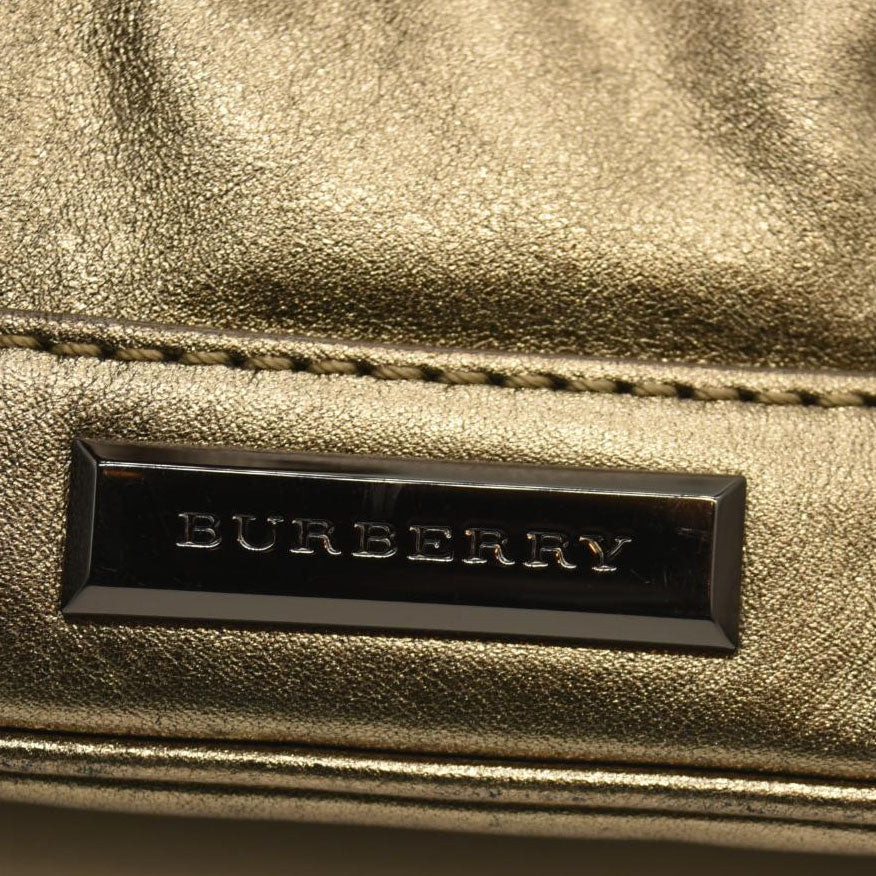 BURBERRY Shoulder Bag Leather Gold