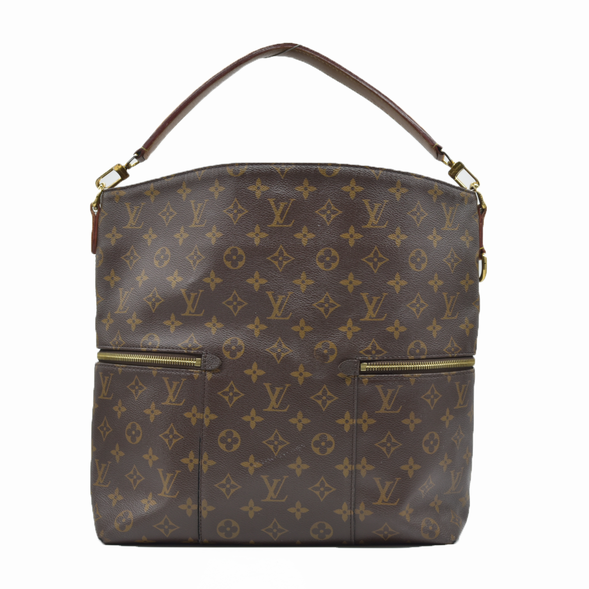 $1960 Louis Vuitton Melie Brown Monogram Canvas Shoulder Bag Hobo Satchel 2017 SD3117