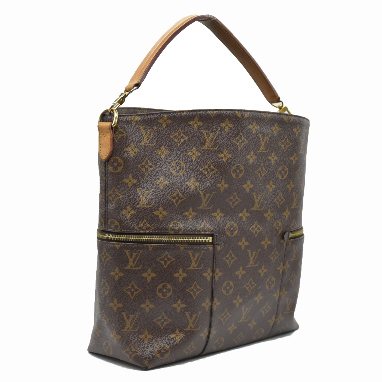 $1960 Louis Vuitton Melie Brown Monogram Canvas Shoulder Bag Hobo Satchel 2017 SD3117