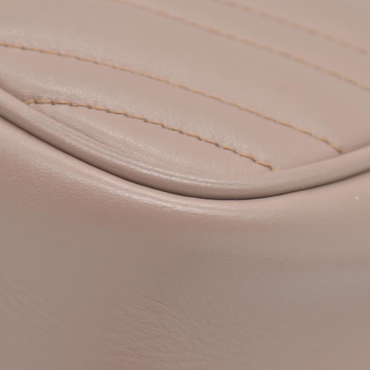 $1950 Gucci Calfskin Matelasse Small GG Marmont Chain Shoulder Bag Porcelain Rose