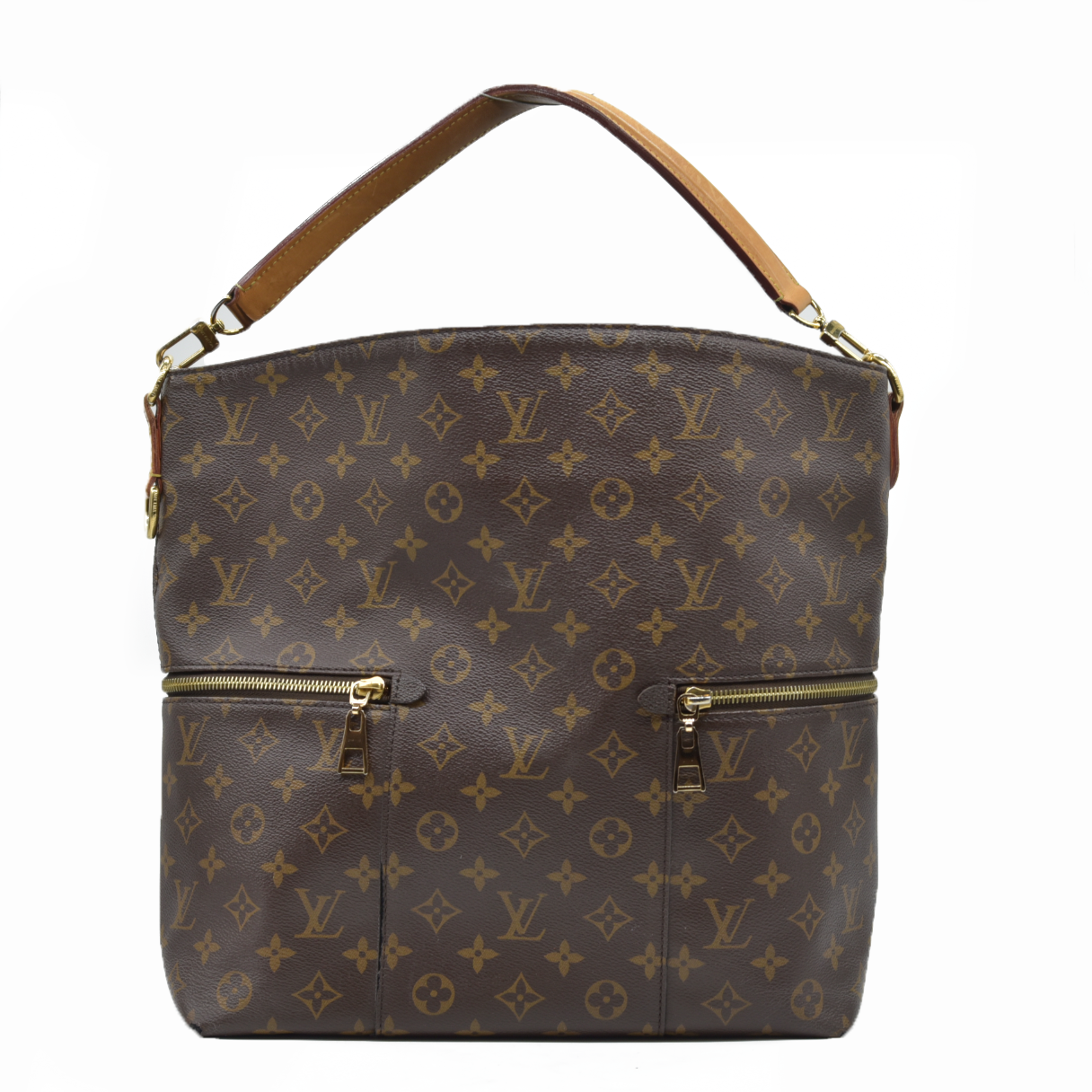 $1960 Louis Vuitton Melie Brown Monogram Canvas Shoulder Bag Hobo Satchel 2017 SD3117
