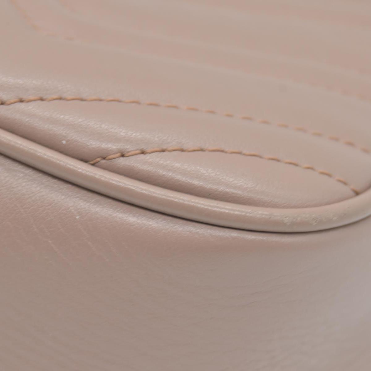 $1950 Gucci Calfskin Matelasse Small GG Marmont Chain Shoulder Bag Porcelain Rose