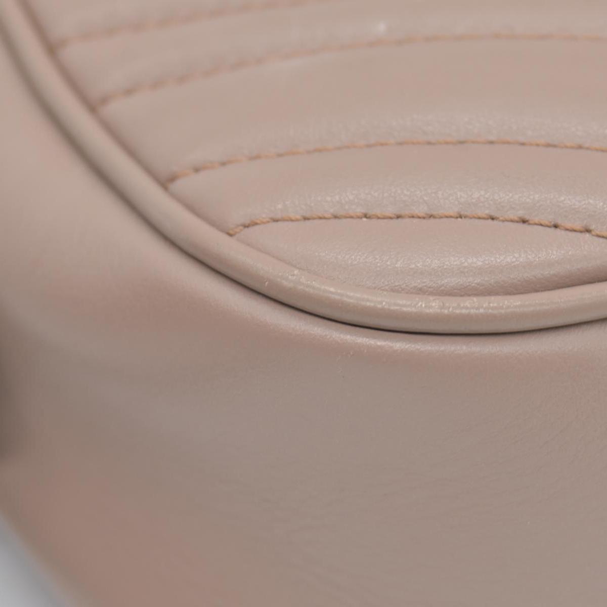 $1950 Gucci Calfskin Matelasse Small GG Marmont Chain Shoulder Bag Porcelain Rose