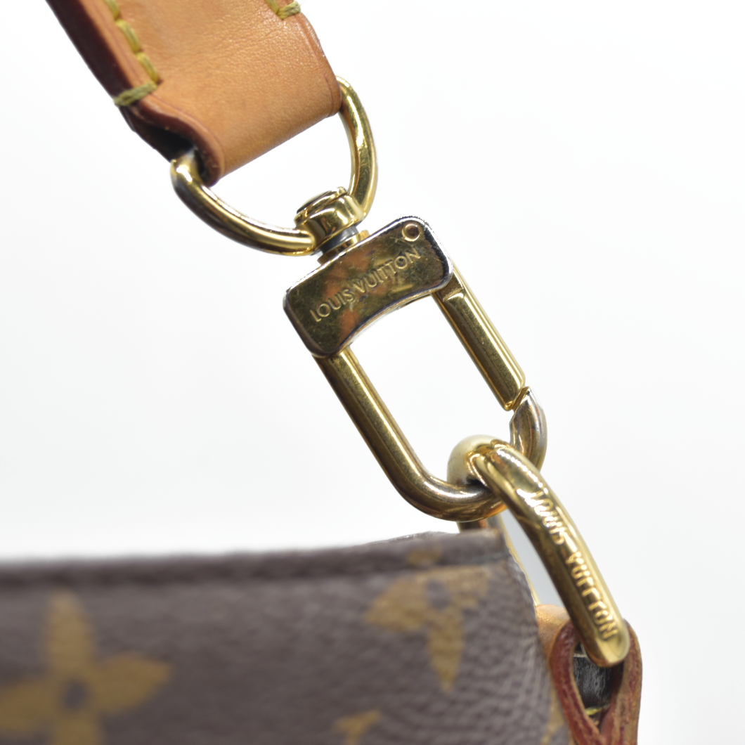 $1960 Louis Vuitton Melie Brown Monogram Canvas Shoulder Bag Hobo Satchel 2017 SD3117
