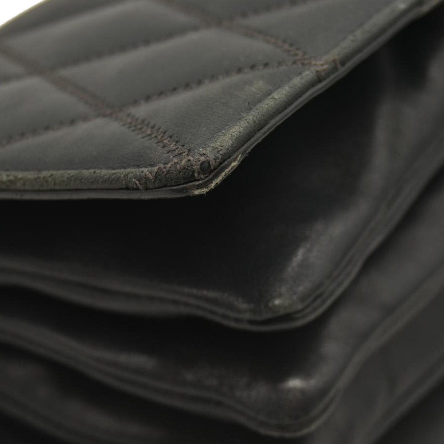 Saint Laurent  Lambskin Diamond Quilted Monogram Angie Chain Bag Smog Grey