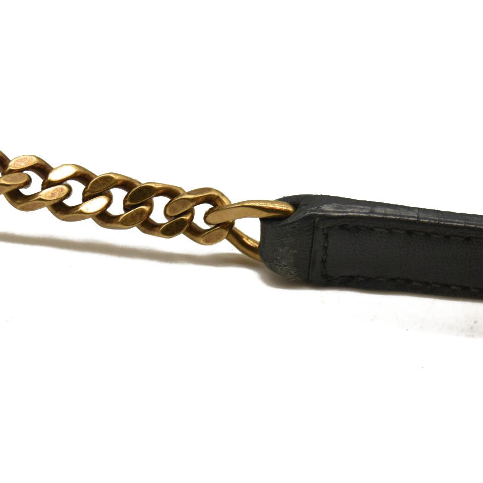 Saint Laurent  Lambskin Diamond Quilted Monogram Angie Chain Bag Smog Grey