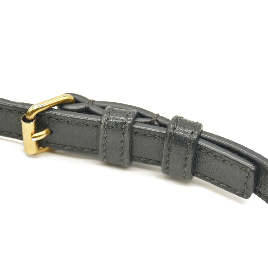 Saint Laurent  Lambskin Diamond Quilted Monogram Angie Chain Bag Smog Grey