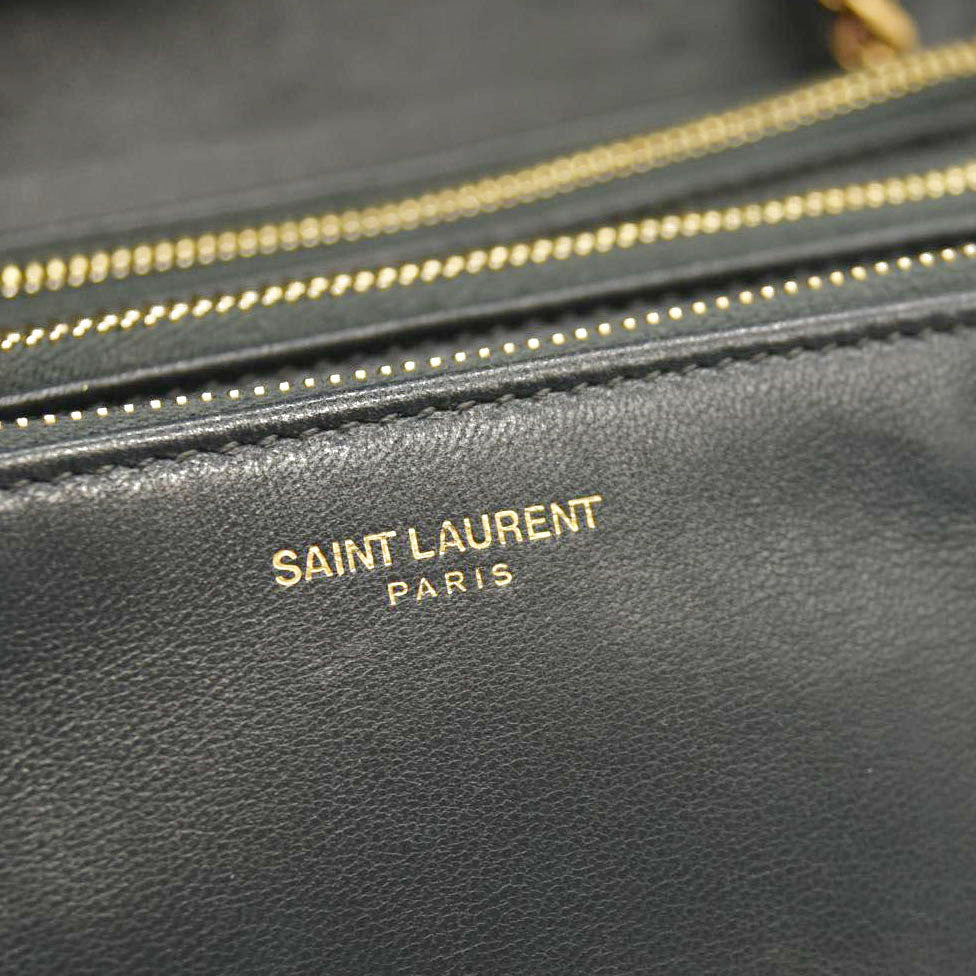 Saint Laurent  Lambskin Diamond Quilted Monogram Angie Chain Bag Smog Grey