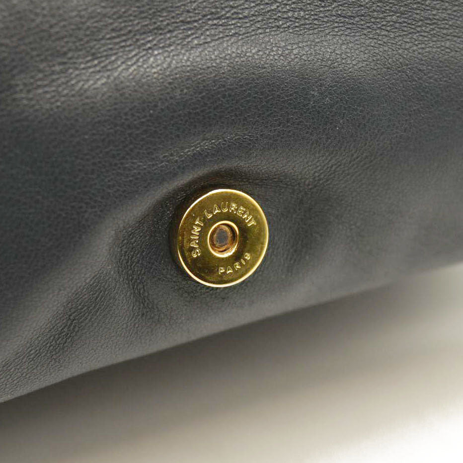 Saint Laurent  Lambskin Diamond Quilted Monogram Angie Chain Bag Smog Grey