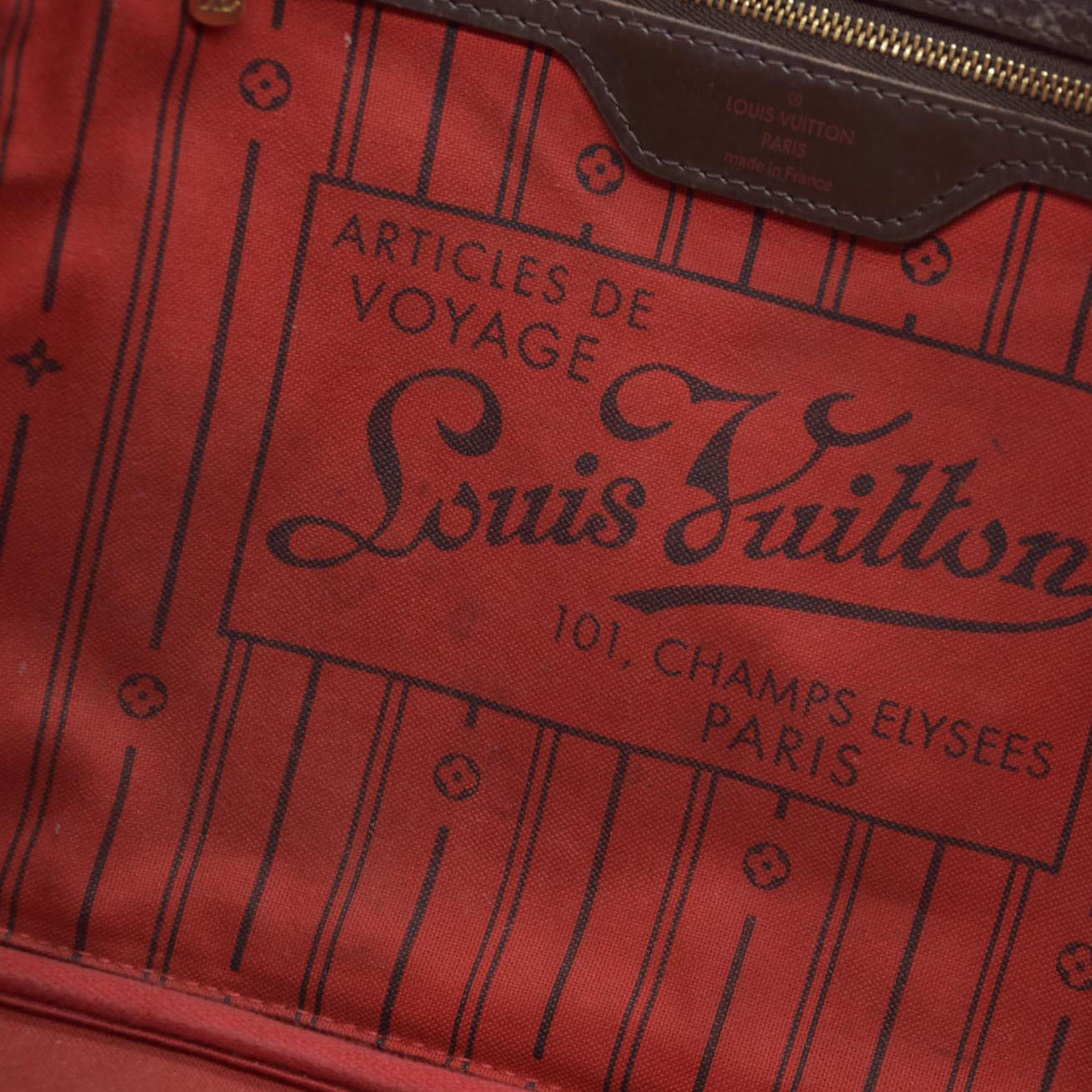 AUCTION $2130  Louis Vuitton  Damier Ebene Neverfull MM AR5110