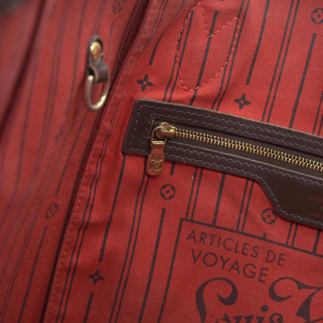 AUCTION $2130  Louis Vuitton  Damier Ebene Neverfull MM AR5110