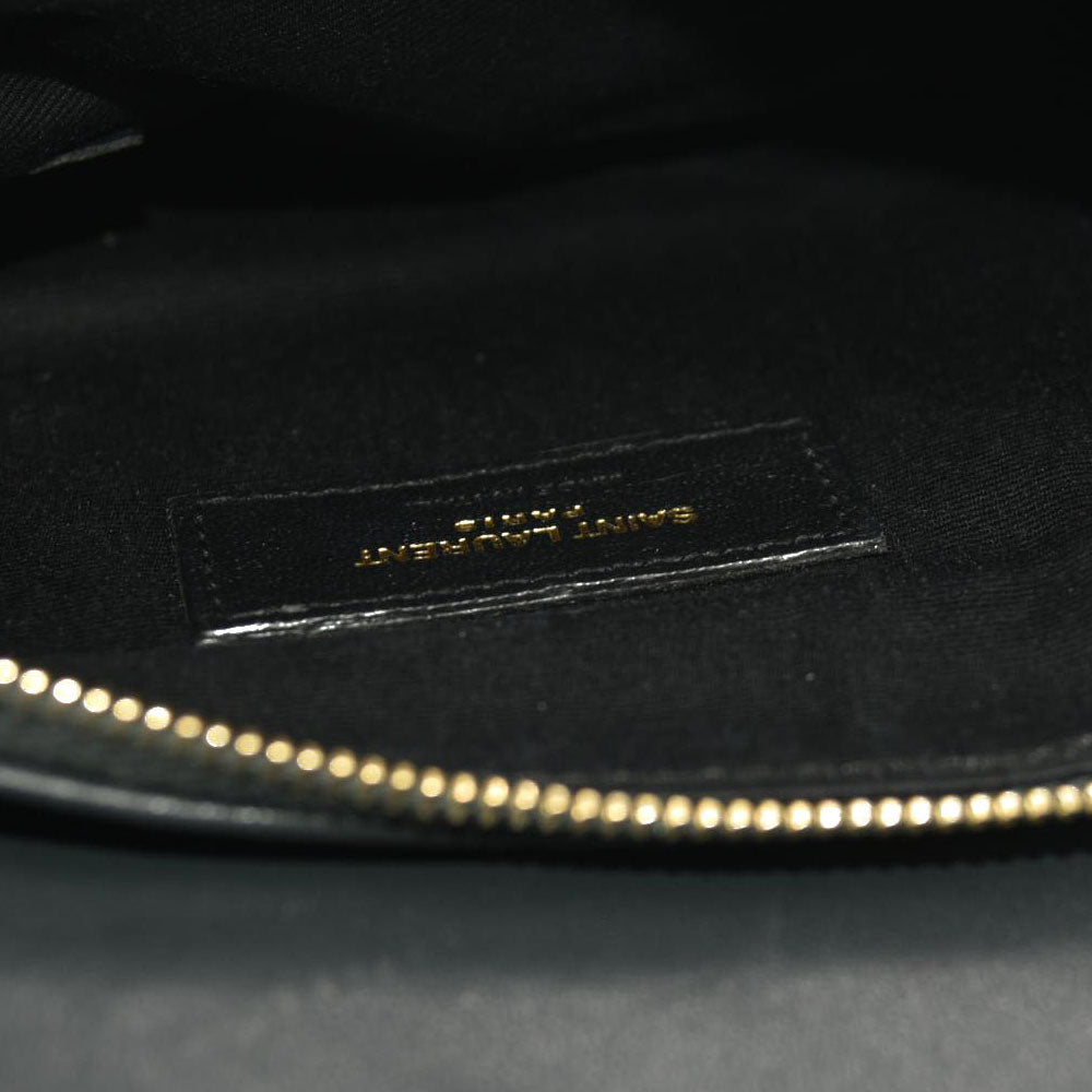 Saint Laurent  Lambskin Diamond Quilted Monogram Angie Chain Bag Smog Grey