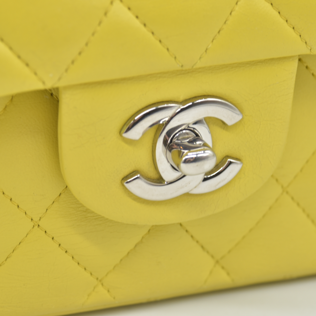 $11300 2010 Chanel Lambskin Quilted Medium Double Flap Yellow CONSIGNMENT