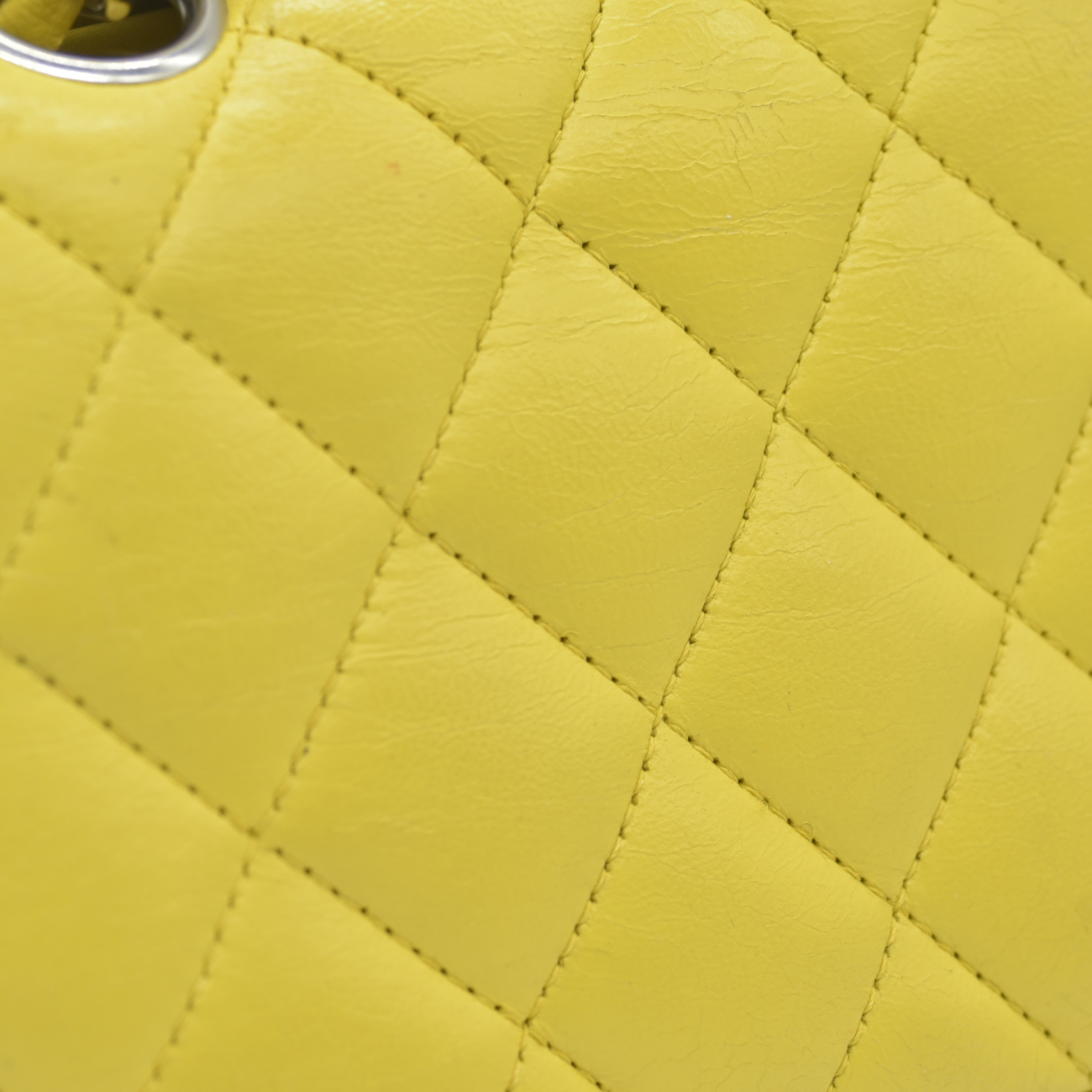 $11300 2010 Chanel Lambskin Quilted Medium Double Flap Yellow CONSIGNMENT