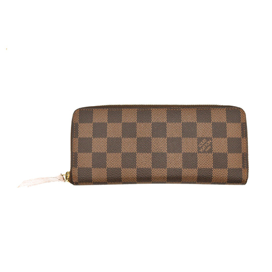 LOUIS VUITTON  Damier Ebene Clemence Wallet Rose Ballerine G2176