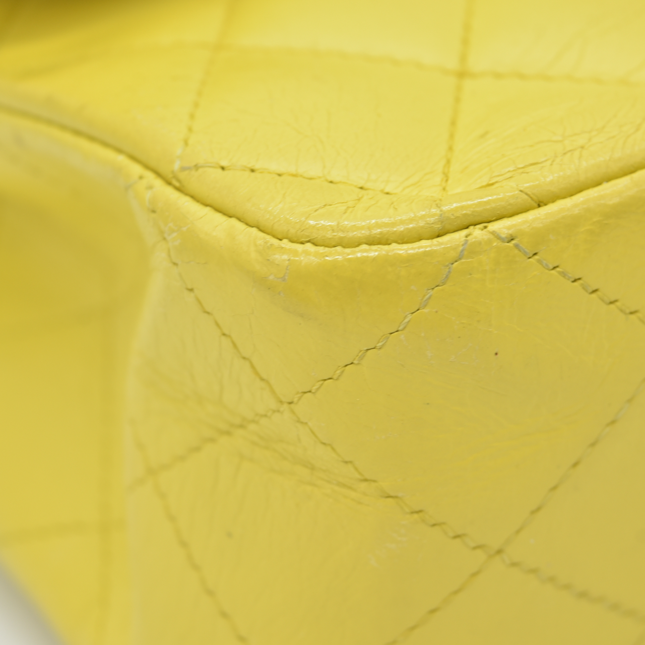 $11300 2010 Chanel Lambskin Quilted Medium Double Flap Yellow CONSIGNMENT