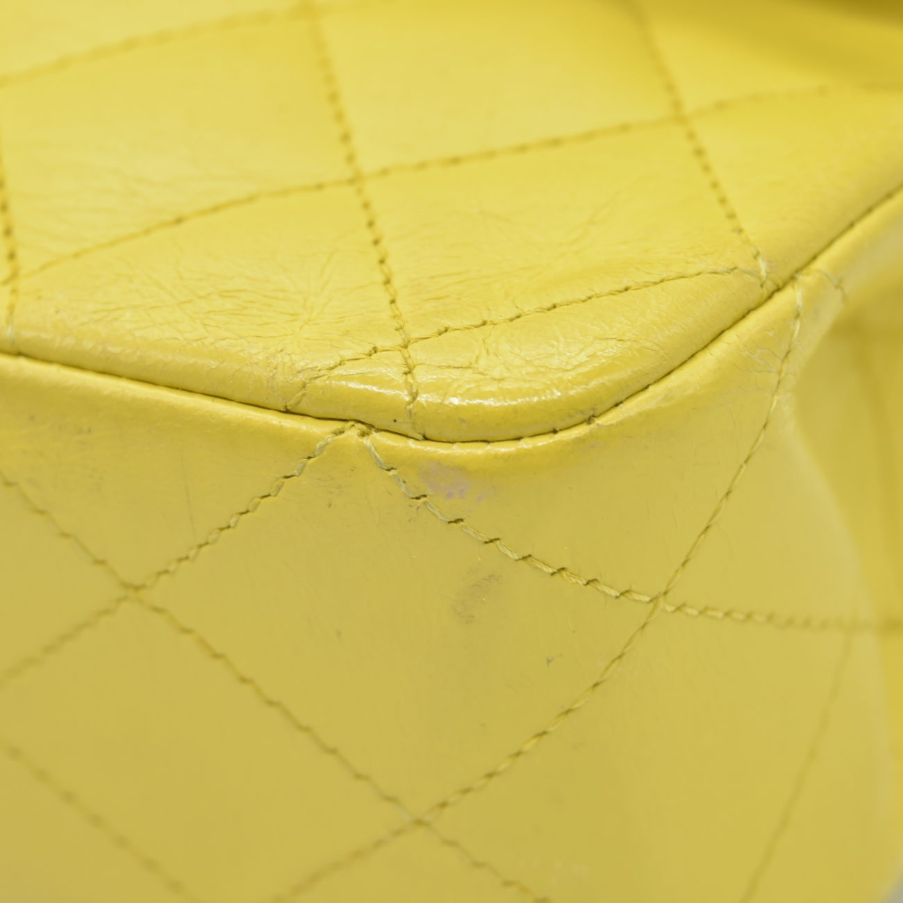 $11300 2010 Chanel Lambskin Quilted Medium Double Flap Yellow CONSIGNMENT