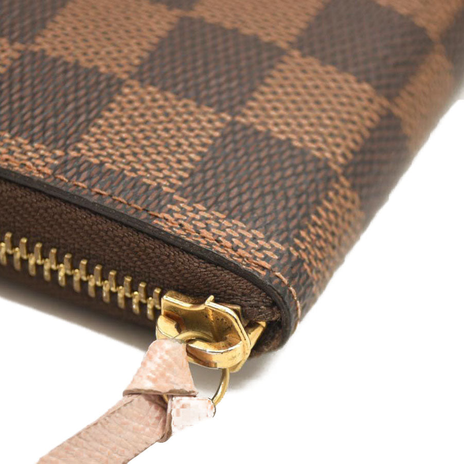 LOUIS VUITTON  Damier Ebene Clemence Wallet Rose Ballerine G2176