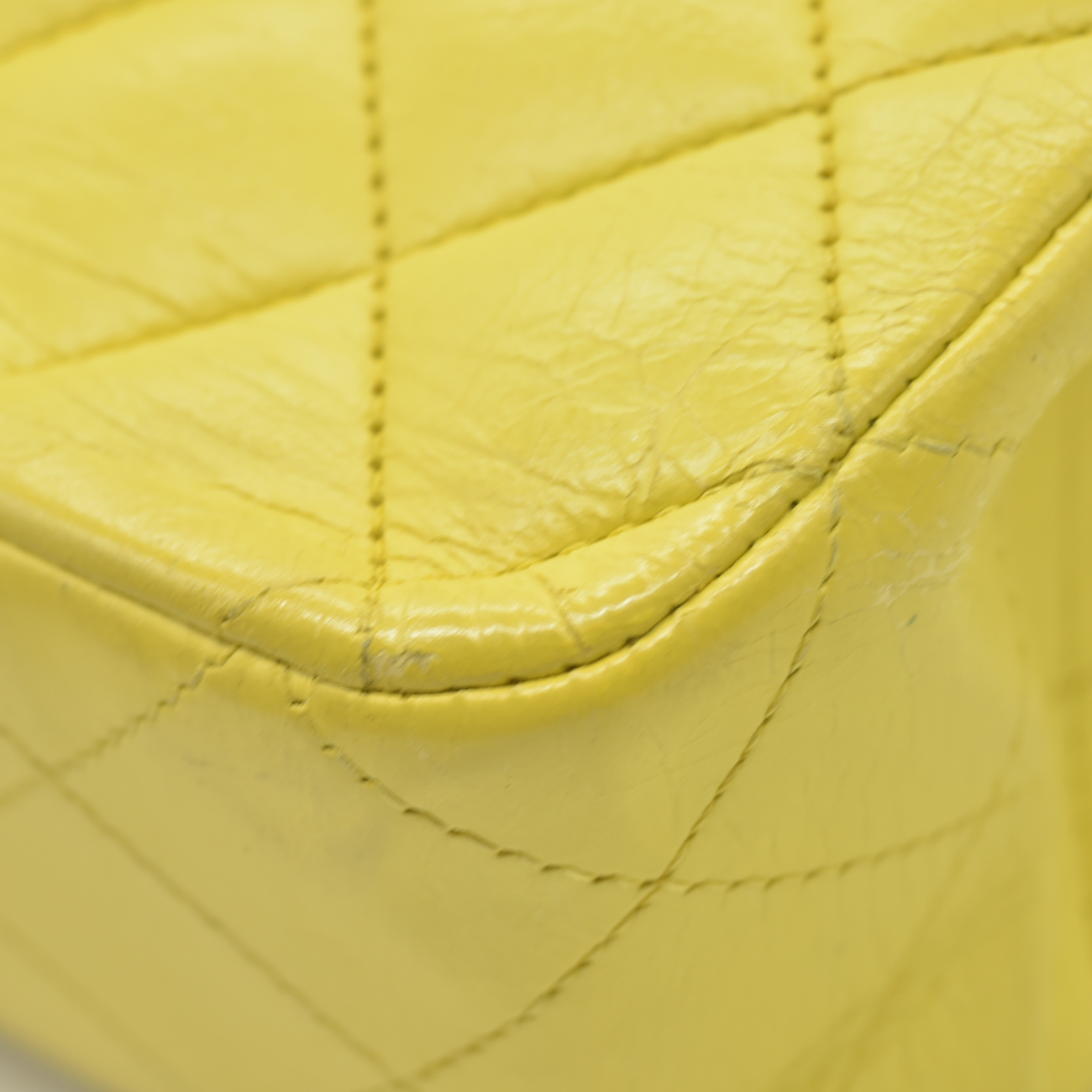 $11300 2010 Chanel Lambskin Quilted Medium Double Flap Yellow CONSIGNMENT